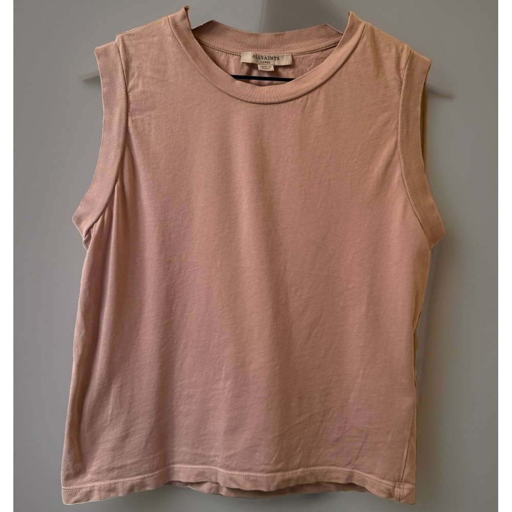 AllSaints Imogen Tonic Tank Top Large Dusty Pink Muscle Sleeveless Tee
